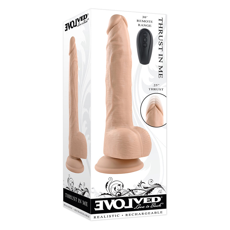 Evolved Thrust In Me Rechargeable Remote Controlled Thrusting Vibrating 9.25 in. Silicone Dildo