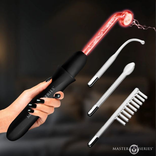 MASTER SERIES ELEKTRAWAND RECHARGEABLE VIOLET WAND W/ATTACHMENTS BLACK - XRAH855BLACK