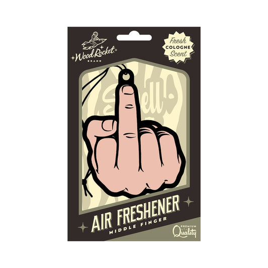 Wood Rocket Air Freshener Middle Finger