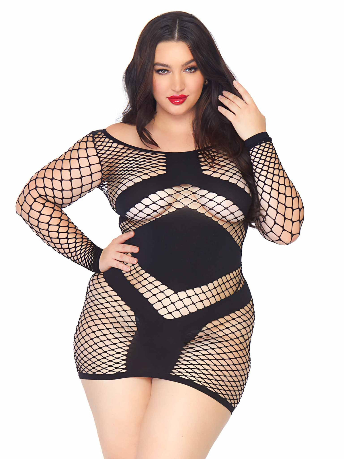 Take Charge Plus Fishnet Dress - 86593Q    00107