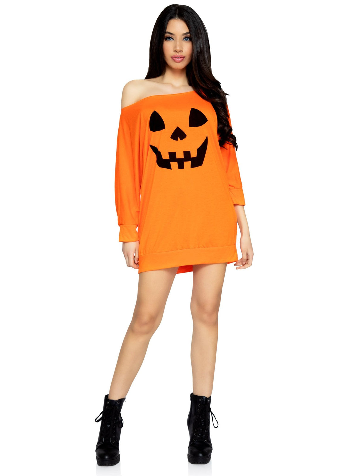 Jersey Halloween Pumpkin Dress - SK86655   08925