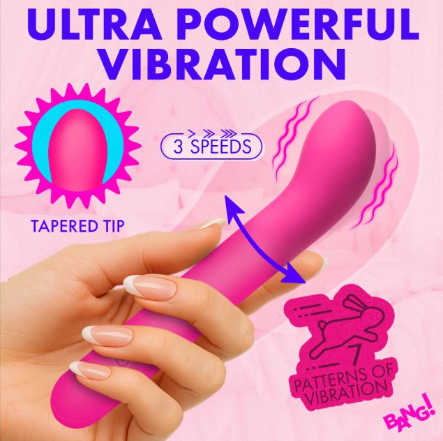G-SPOT FLEXIBLE SILICONE VIBRATOR PINK - XRAH875PINK