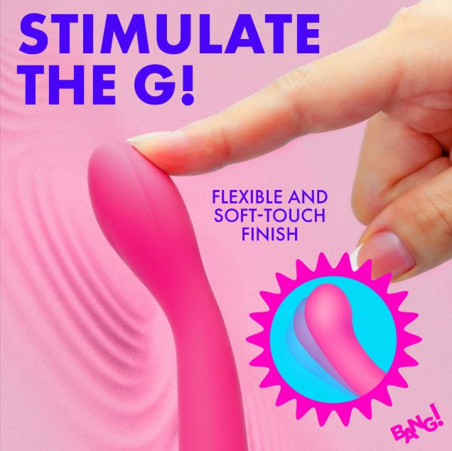 G-SPOT FLEXIBLE SILICONE VIBRATOR PINK - XRAH875PINK
