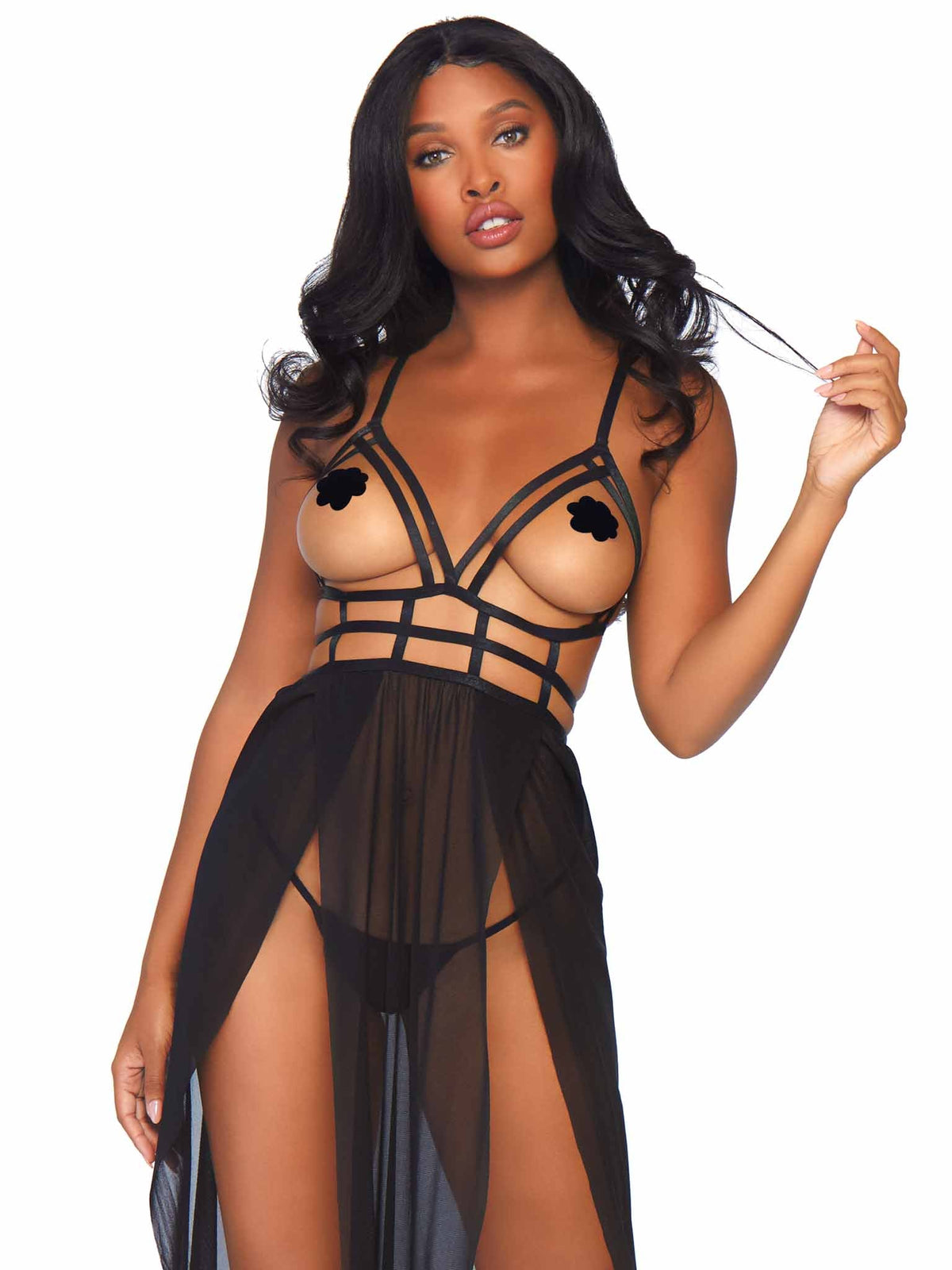 Yours Always Open Cup Gown Set - 88020     00105