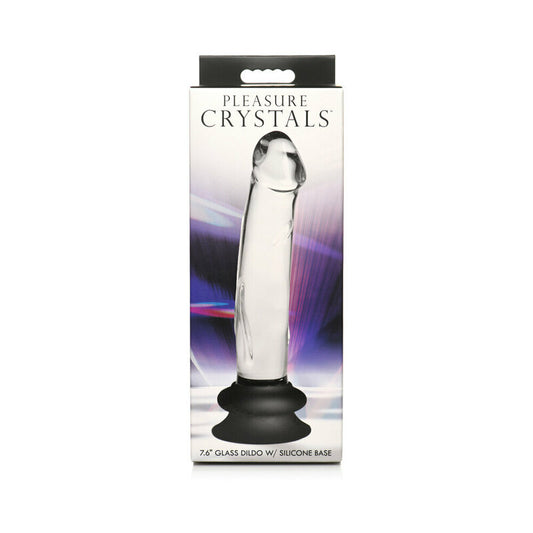 Pleasure Crystals Glass Dildo with Silicone Base