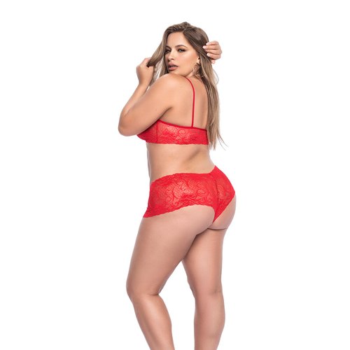 Lusty lace! This two piece lace set is so soft, so sensual and oh so sexy. Featuring a tan