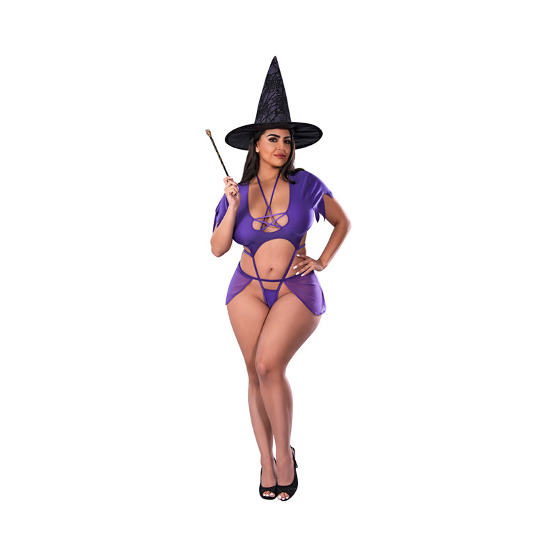 Magic Silk Dress Up Charmed Costume Purple Queen Size - Pinkfoxxx