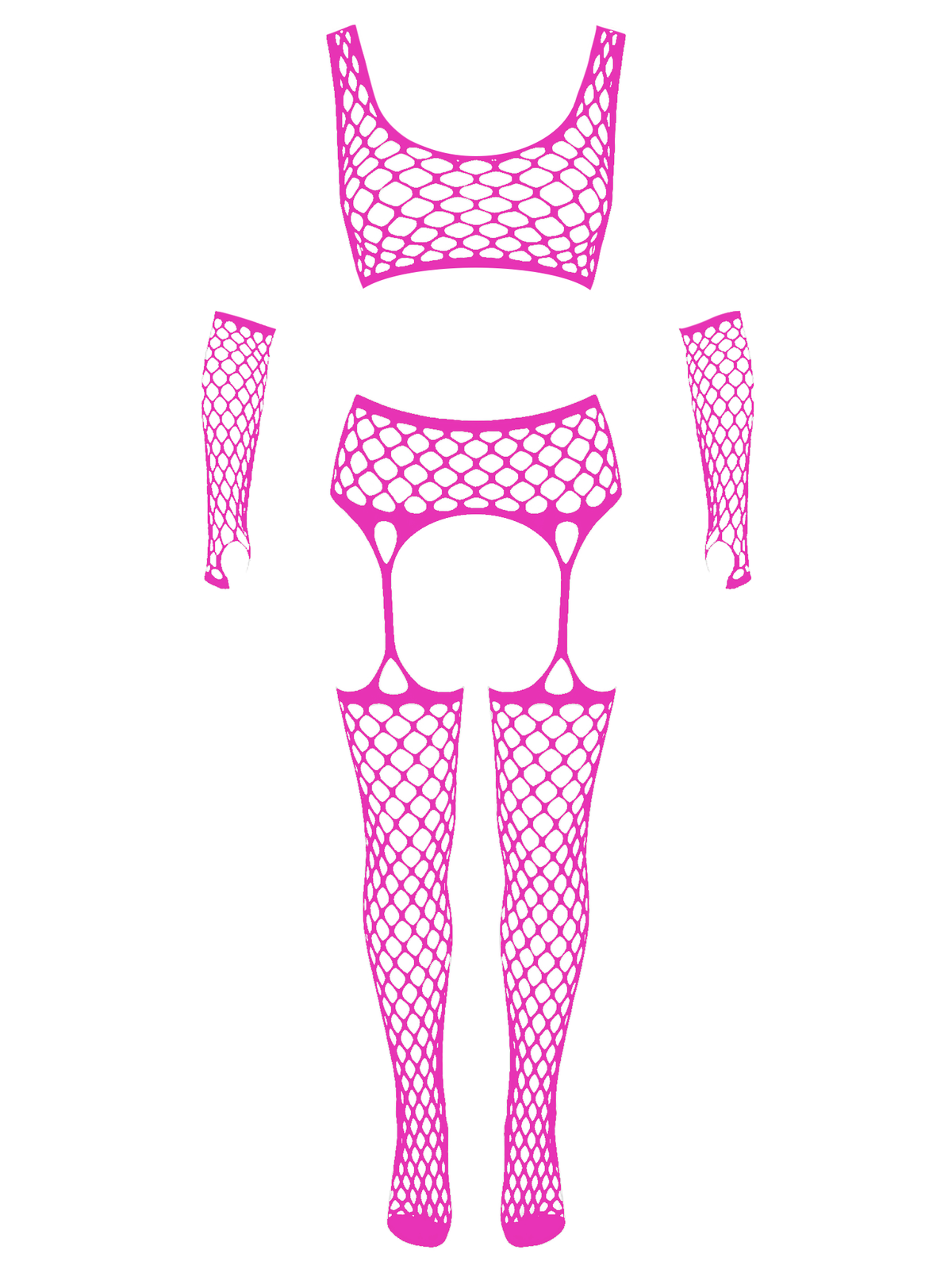 Get Into It Crop Top and Garter Stockings Set - 89301     07222