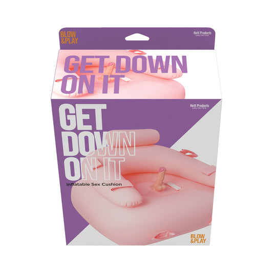 Get Down On It Inflatable Cusion with Wire Controller Dildo and Wrist/Leg Straps