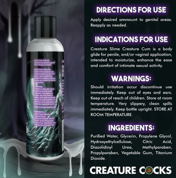 CREATURE COCKS CREATURE SLIME UNSCENTED CREATURE CUM LUBE 8OZ - XRAH456