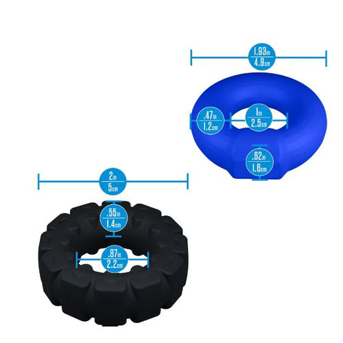 PERFORMANCE PLUS ENGAGE 2 COCK RING SET PLAT/BLK - BN92002
