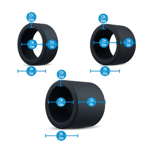 PERFORMANCE PLUS ACCELERATE 3 COCK RING PLAT/BLACK - BN92015