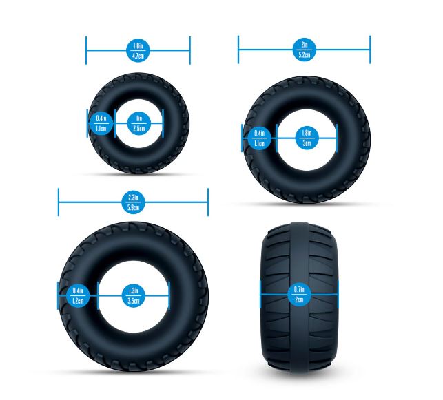 PERFORMANCE PLUS DRIFT 3 COCK RING SET BLACK - BN92035