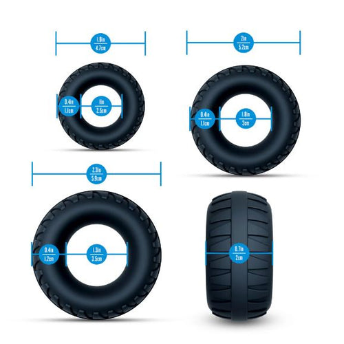 PERFORMANCE PLUS DRIFT 3 COCK RING SET BLACK - BN92035