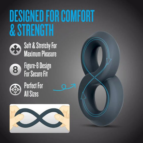 PERFORMANCE PLUS LAUNCH DOUBLE STRAP COCK&BALL RING BLACK - BN92045