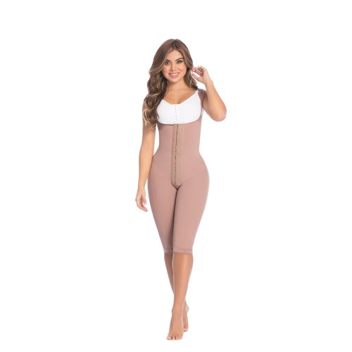 Body Girdle to the Knee-Suspenders-Braless 3 level hook. This is a girdle with clasps that