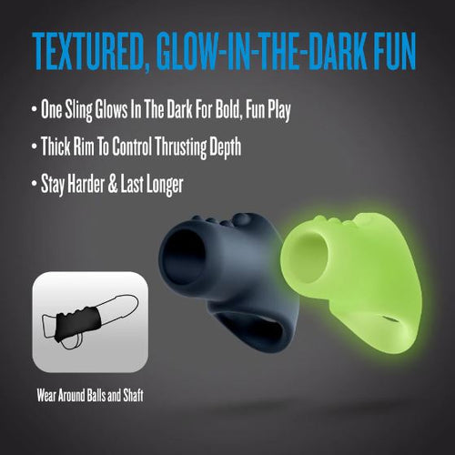 PERFORMANCE PLUS FLARE 2 COCKSLING SET GLOW IN THE DARK - BN92322