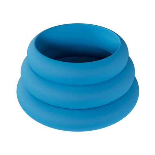 LEVELZ Wide O Silicone Cock Ring Set of 3 (30mm/35mm/42mm) Teal