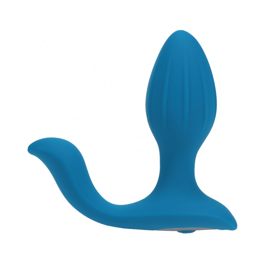 LEVELZ Vibrating & Rotating Silicone Anal Plug with Ball Stimulator Teal