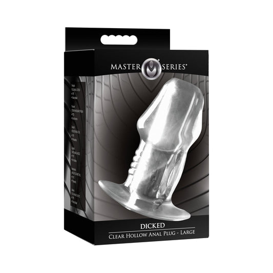 Master Series Dicked Clear Hollow Anal Plug Large