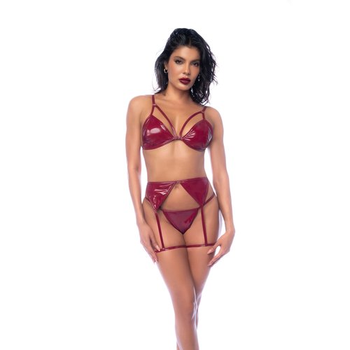 A classic three-piece set reinvented in an edgy yet still timeless vinyl. Includ