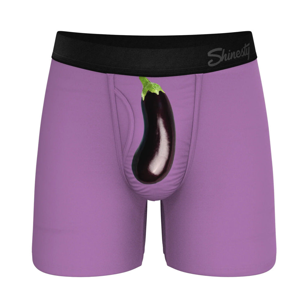 Shinesty The Double Entendre Eggplant Ball Hammock Pouch Underwear with Fly XL