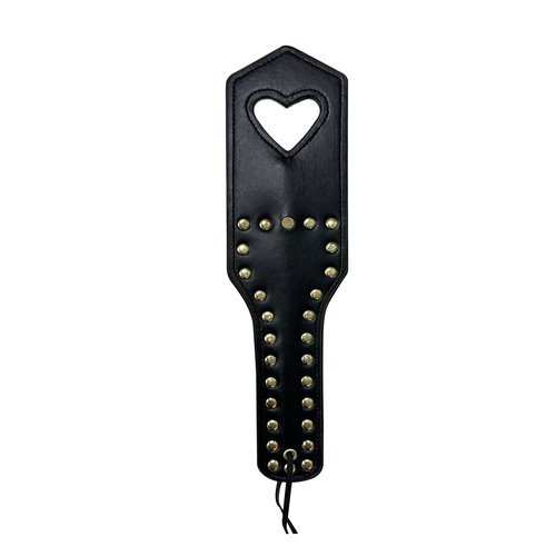 Add a playful edge to your bedroom adventures with this premium faux leather spanker, feat