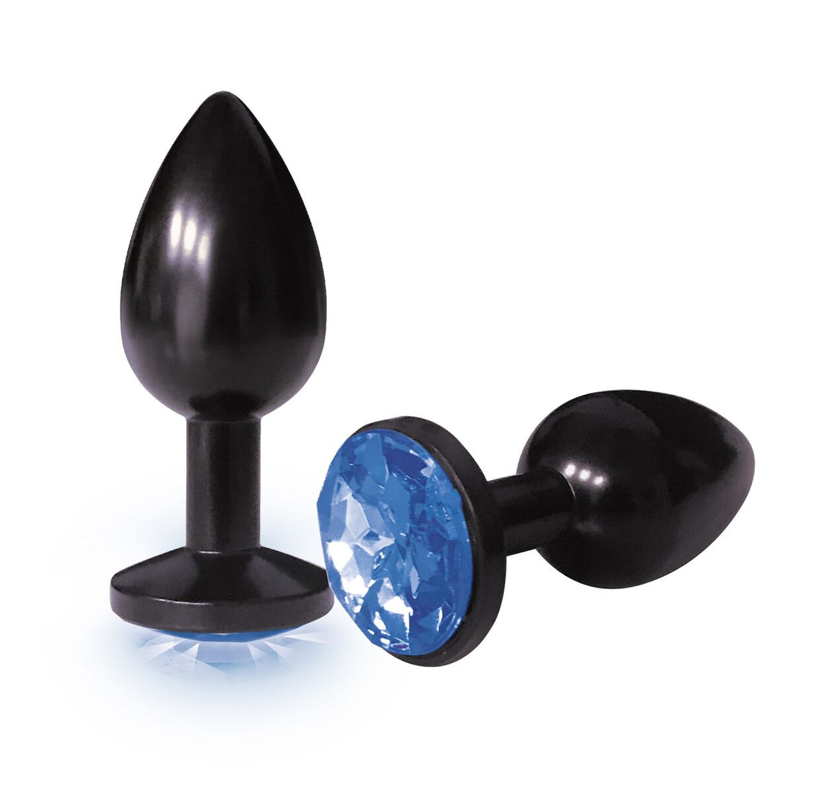 9'S SILVER STARTER ANODIZED BEJEWELED STEEL PLUG COBALT - IB26132