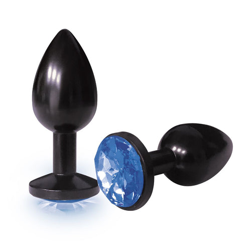 9'S SILVER STARTER ANODIZED BEJEWELED STEEL PLUG COBALT - IB26132