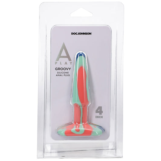 A-Play Groovy 4 in. Silicone Anal Plug Sunrise-Pinkfoxxx