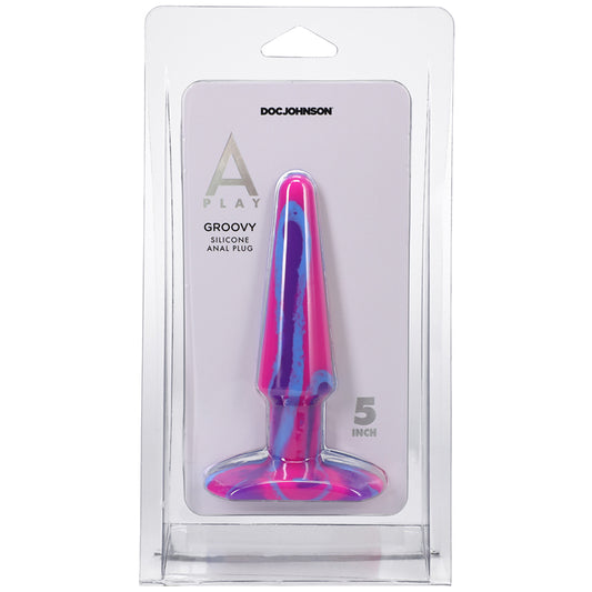 A-Play Groovy 5 in. Silicone Anal Plug Berry-Pinkfoxxx