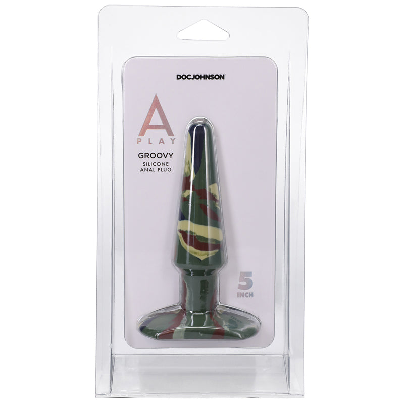 A-Play Groovy 5 in. Silicone Anal Plug Camouflage-Pinkfoxxx