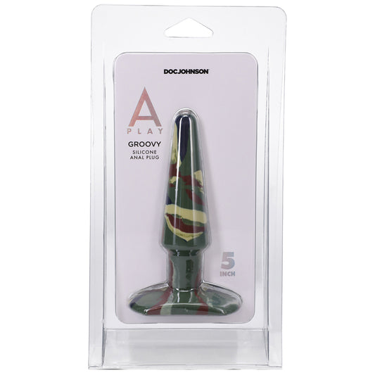A-Play Groovy 5 in. Silicone Anal Plug Camouflage-Pinkfoxxx