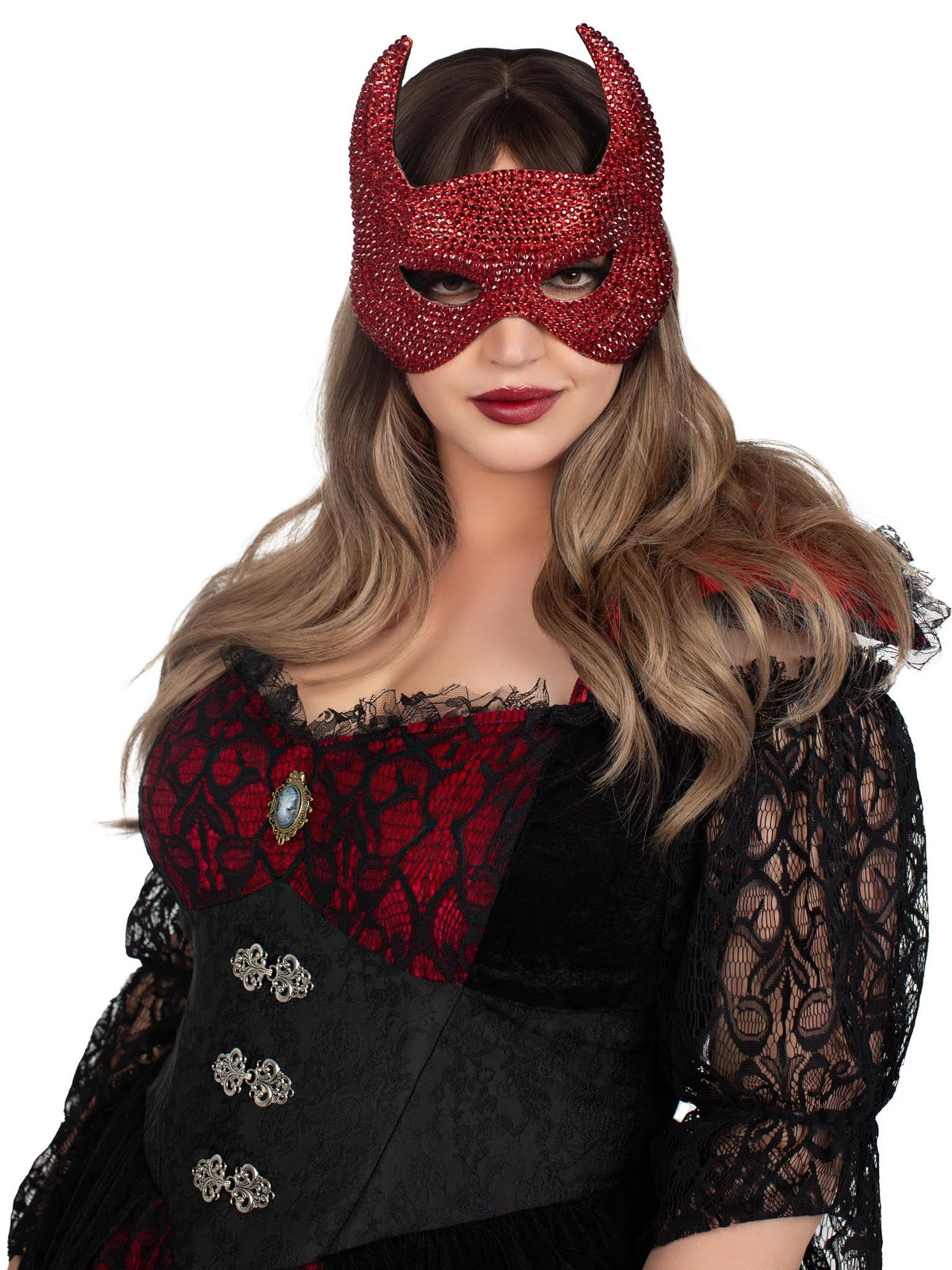 Rhinestone Devil Mask - A2893     00322