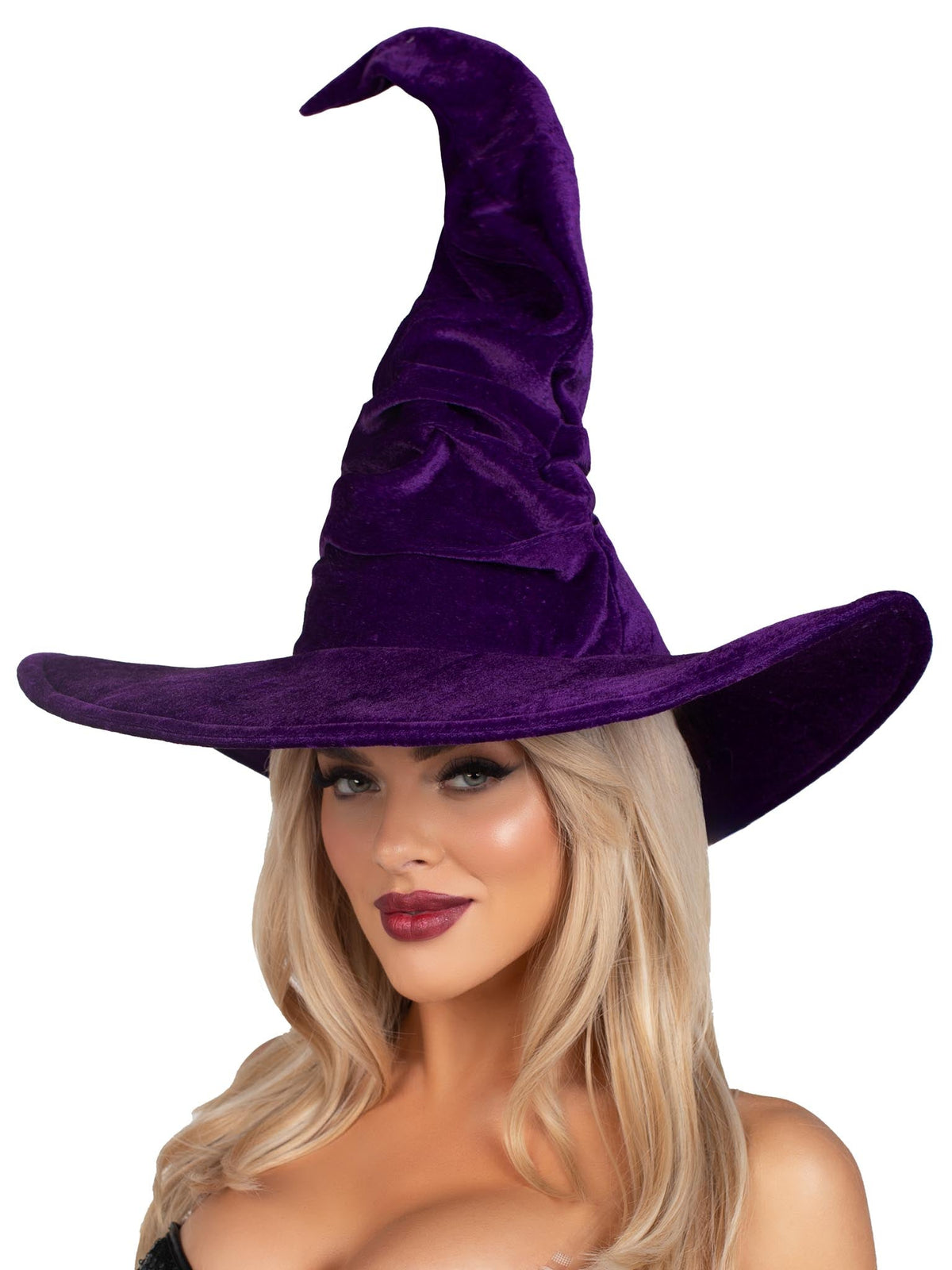 Velvet Ruched Witch Hat - A2903     00122