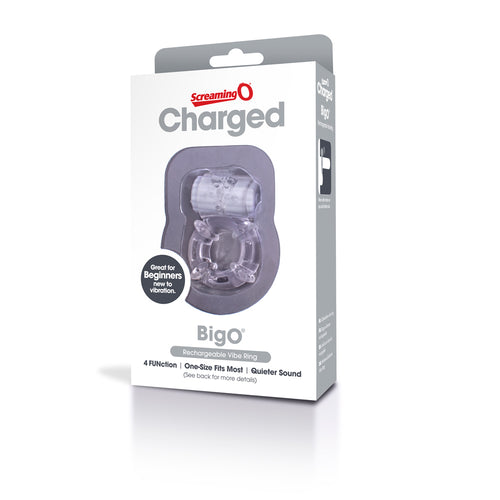 SCREAMING O CHARGED BIG O CLEAR COCK RING - SCRABOC101