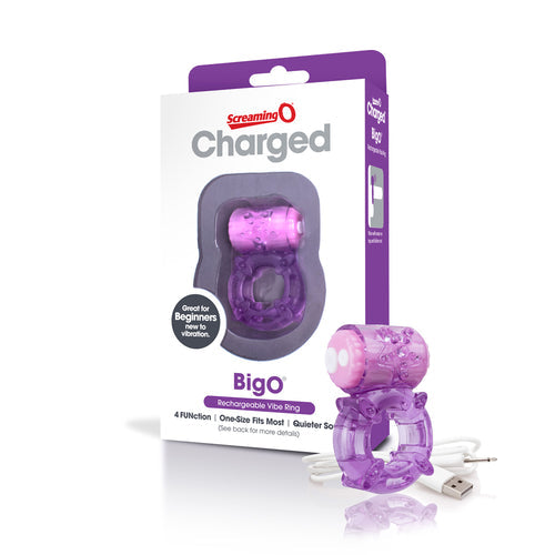 SCREAMING O CHARGED BIG O PURPLE COCK RING - SCRABOPU101