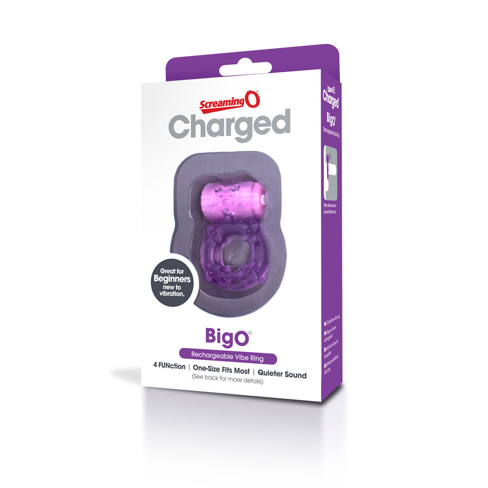 SCREAMING O CHARGED BIG O PURPLE COCK RING - SCRABOPU101