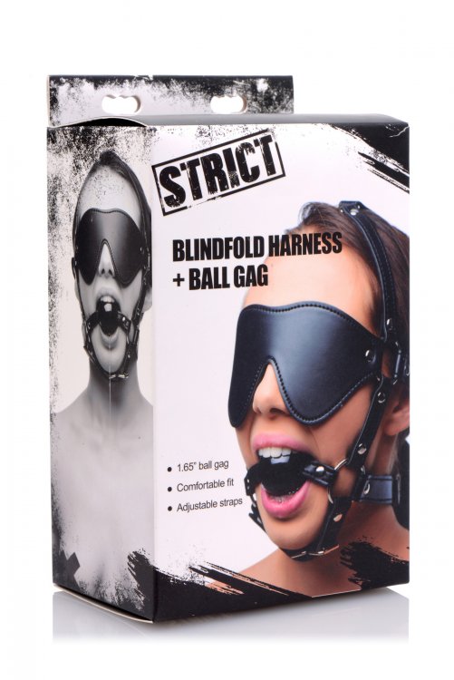 STRICT EYE MASK HARNESS W/ BALL GAG - XRAE909