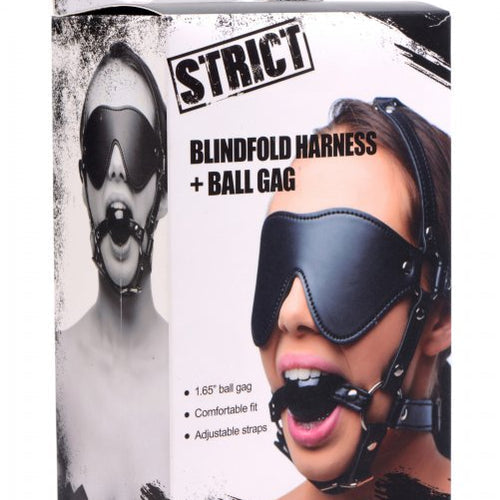 STRICT EYE MASK HARNESS W/ BALL GAG - XRAE909