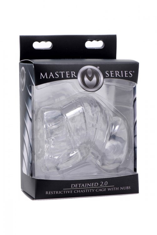 MASTER SERIES DETAINED 2.0 RESTRICTIVE CHASTITY CAGE W/ NUBS - XRAE974