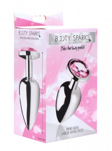 BOOTY SPARKS PINK GEM LARGE ANAL PLUG - XRAF631L