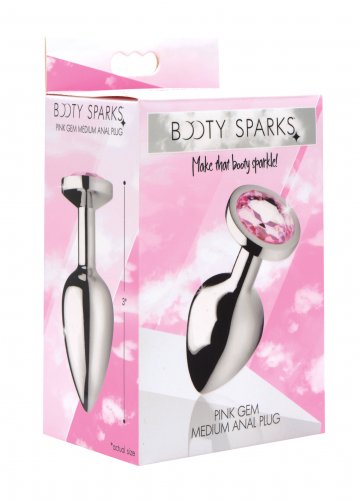 BOOTY SPARKS PINK GEM MEDIUM ANAL PLUG - XRAF631M