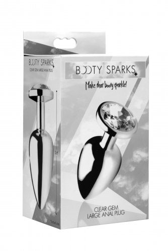 BOOTY SPARKS CLEAR GEM LARGE ANAL PLUG - XRAF632L