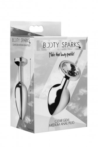 BOOTY SPARKS CLEAR GEM MEDIUM ANAL PLUG - XRAF632M