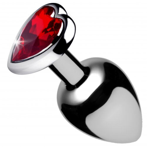 BOOTY SPARKS RED HEART GEM MEDIUM ANAL PLUG - XRAF633M