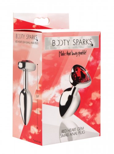 BOOTY SPARKS RED HEART GEM SMALL ANAL PLUG - XRAF633S