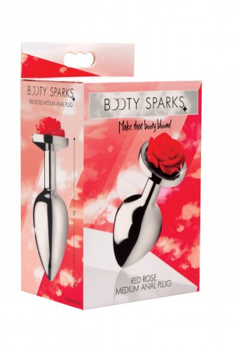 BOOTY SPARKS RED ROSE ANAL PLUG MEDIUM - XRAF634M