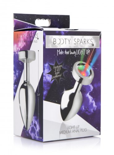 BOOTY SPARKS LIGHT UP MEDIUM ANAL PLUG - XRAG173M