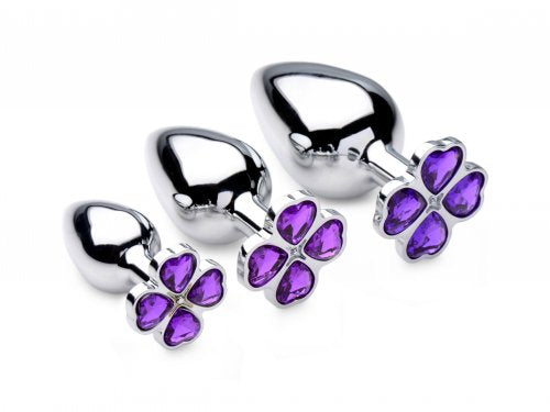 BOOTY SPARKS VIOLET FLOWER GEM ANAL PLUG SET - XRAG205